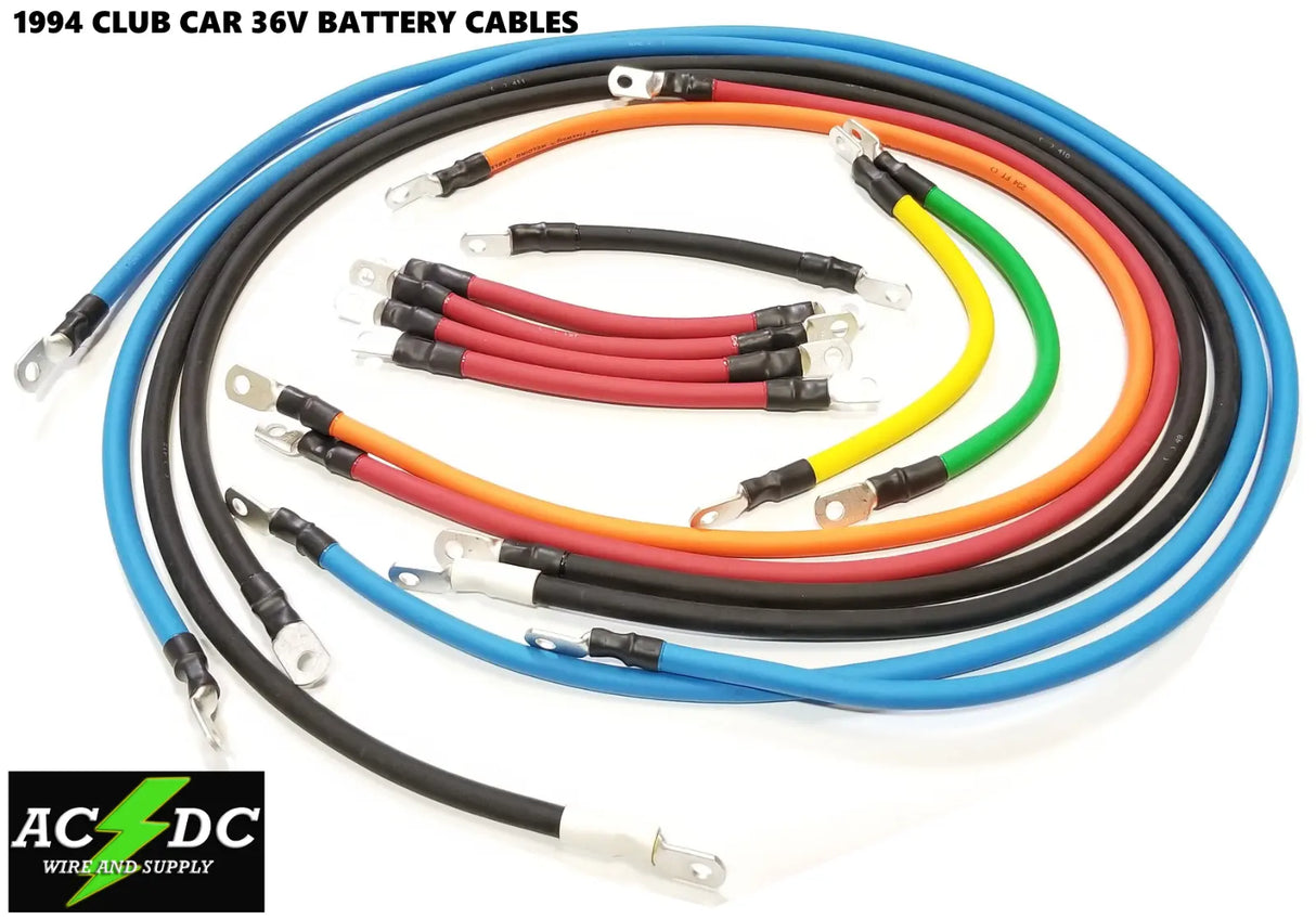 # 2 Awg HD Golf Cart Battery Cable 14 Pc Kit 94 CLUB CAR 36 VOLT AC DC WIRE AND SUPPLY
