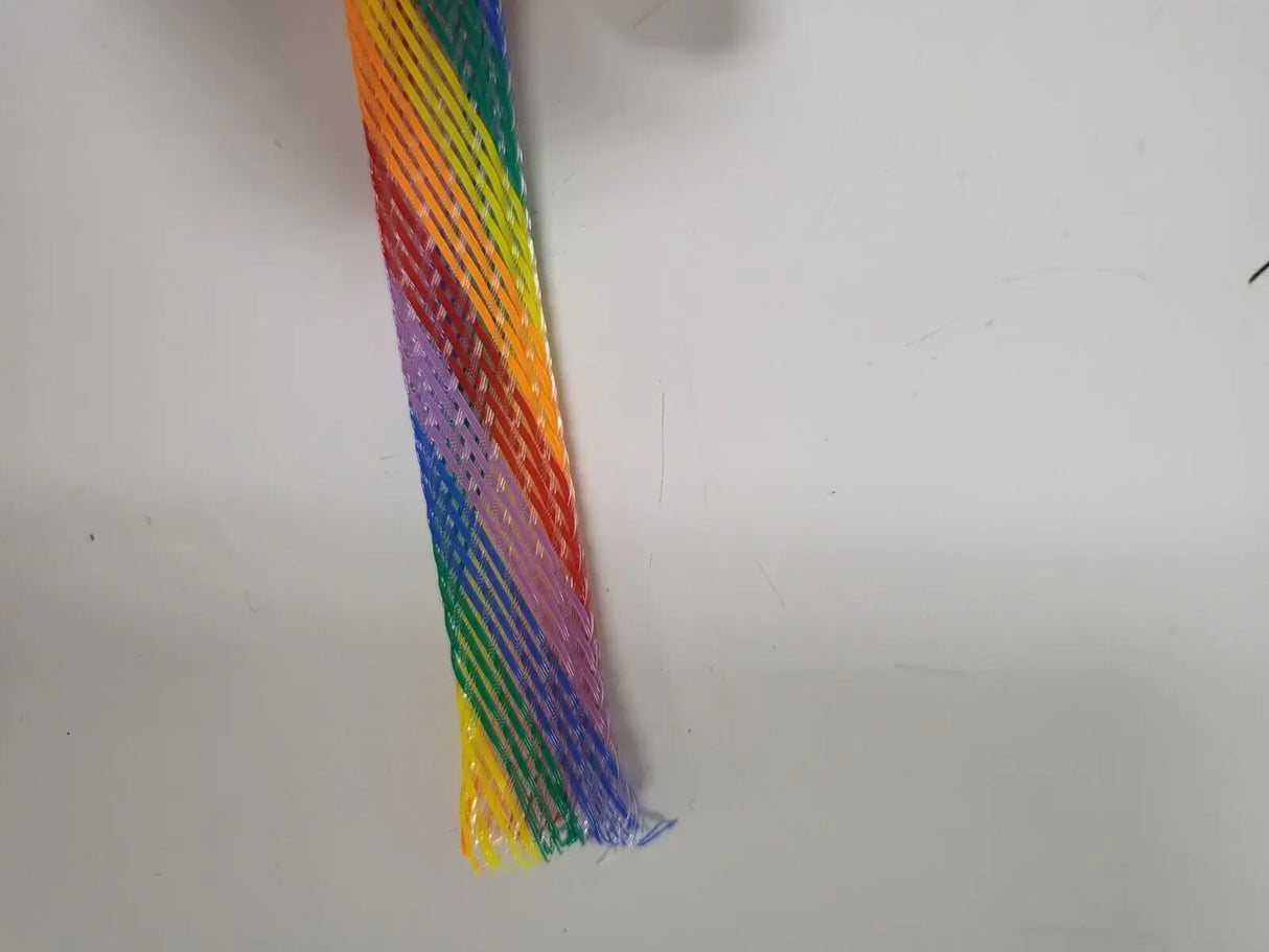 25 FT 1/2" RAINBOW PET EXPANDO SLEEVING BRAID AC/DC WIRE AND SUPPLY
