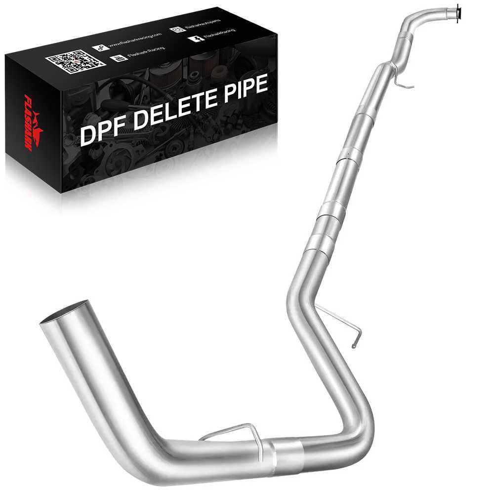 For 4.0/5.0 Inch 2017-2019 L5P 6.6 Duramax Chevy GMC DPF Delete Race Pipe Downpipe-Back Flashark