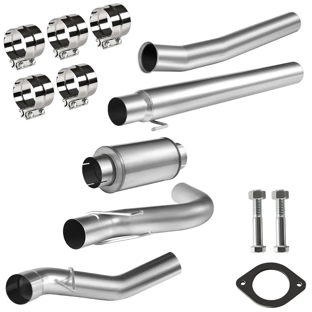 4.0/5.0 Inch 6.7 Powerstroke DPF Delete Race Pipe | Downpipe-Back Exhaust w/Muffler for 2011-2023 Ford F-250, F-350, F-450 Flashark