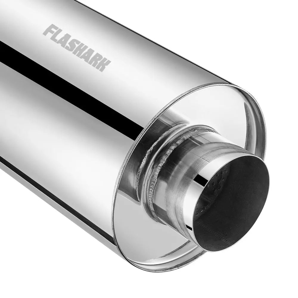 4.0 in. Inlet, 18 in. Overall Exhaust Resonator 12 in. Body, 8 in. Diameter