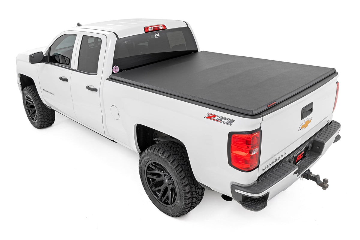 Soft Tri-Fold Bed Cover 6 Foot 7 Inch Bed Silverado/Sierra 1500/2500HD/3500HD (14-19 & Classic) Rough Country