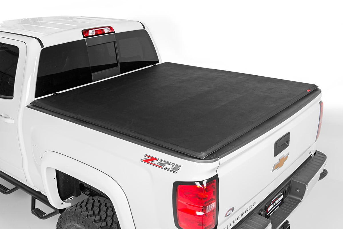 Soft Tri-Fold Bed Cover 6 Foot 7 Inch Bed Silverado/Sierra 1500 (00-06 & Classic) Rough Country