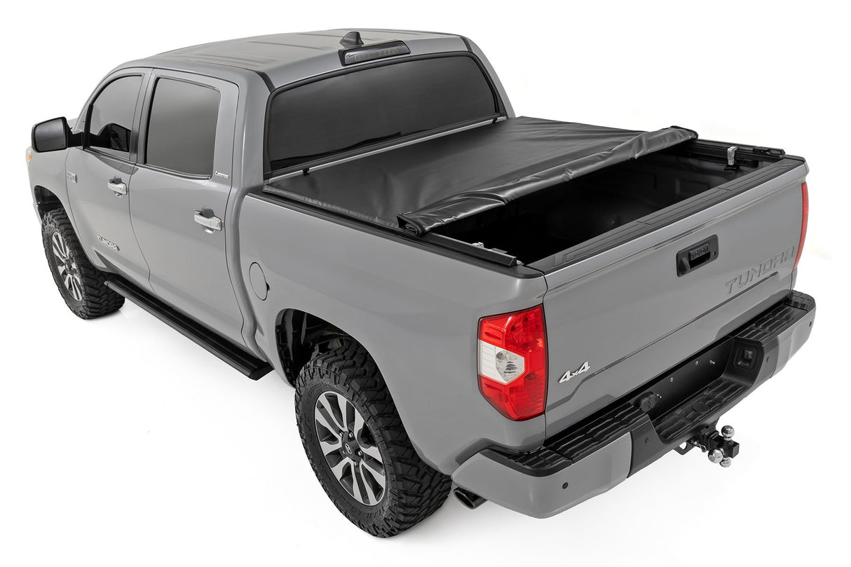 Soft Roll Up Bed Cover 5 Foot 7 Inch Bed Toyota Tundra 2WD/4WD (2007-2021) Rough Country