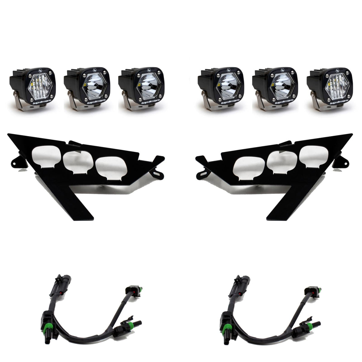 Baja Designs Polaris S1 Triple LED/Laser Headlight Kit - Polaris 2020-24 RZR Pro XP; 2022-24 RZR Pro R/Turbo R Baja Designs
