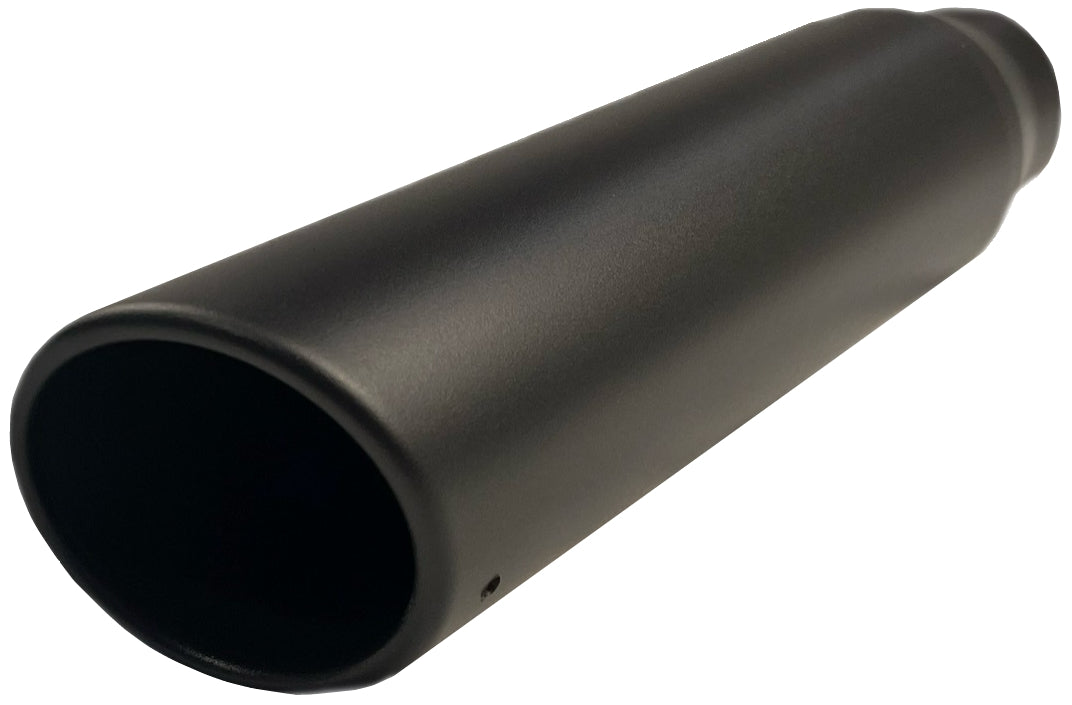Rolled Angle Cut | Black Powder Coated Exhaust Tip Mel's Manufacturing