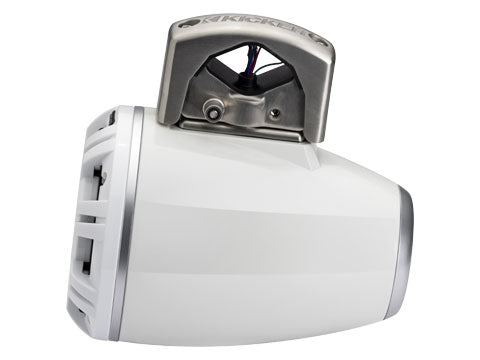 Kicker KMTCXL65W 6.5" Marine Wakeboard Tower Speakers w/ RGB Lighting - White (Pair) Kicker