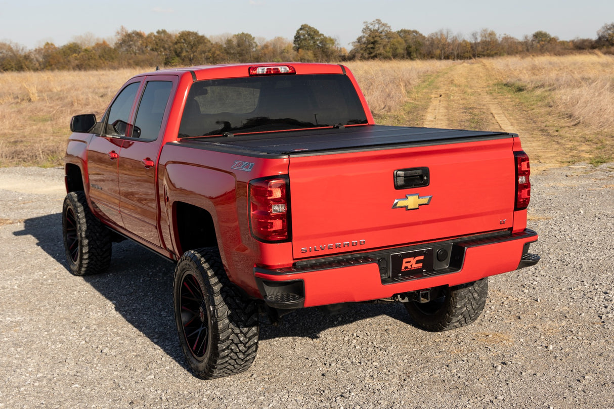 Hard Tri-Fold Flip Up Bed Cover 5 Foot 9 Inch Bed Silverado/Sierra 1500 (14-18 & Classic) Rough Country
