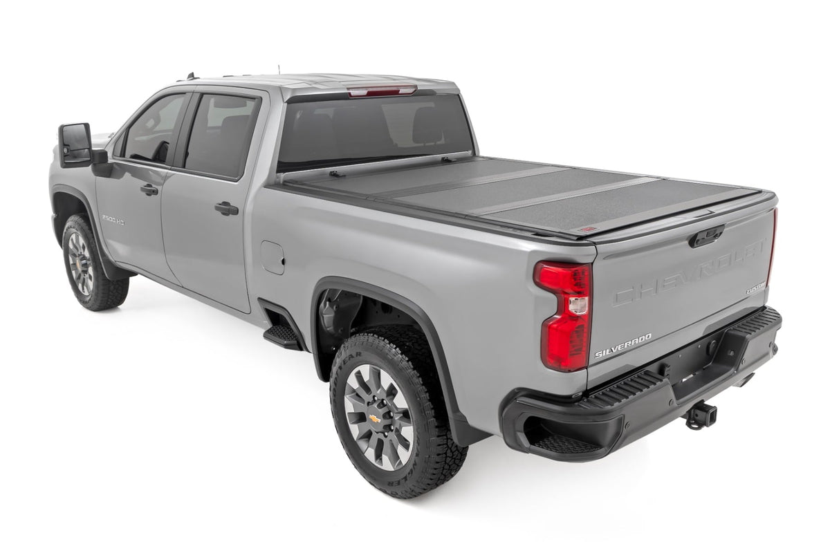 Hard Tri-Fold Flip Up Bed Cover 6 Foot 9 Inch Bed Chevy/GMC Silverado/Sierra 2500HD/3500HD (20-26) Rough Country