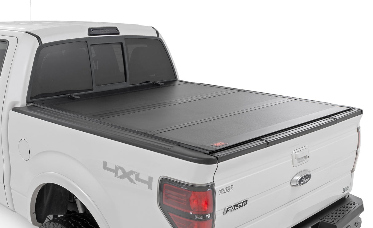 Hard Tri-Fold Flip Up Bed Cover 5 Foot 7 Inch Bed Ford F-150 2WD/4WD (2004-2014) Rough Country