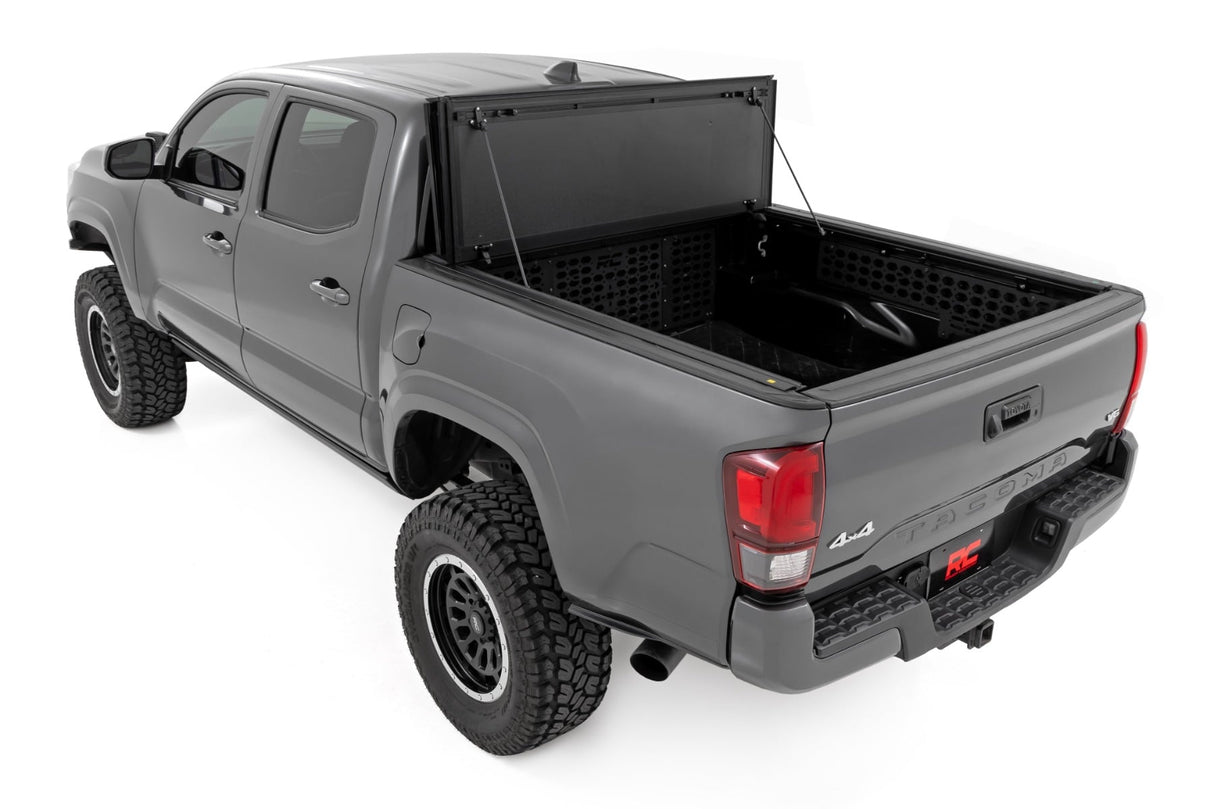 Hard Tri-Fold Flip Up Bed Cover 5 Foot Bed Toyota Tacoma 2WD/4WD (2016-2023) Rough Country