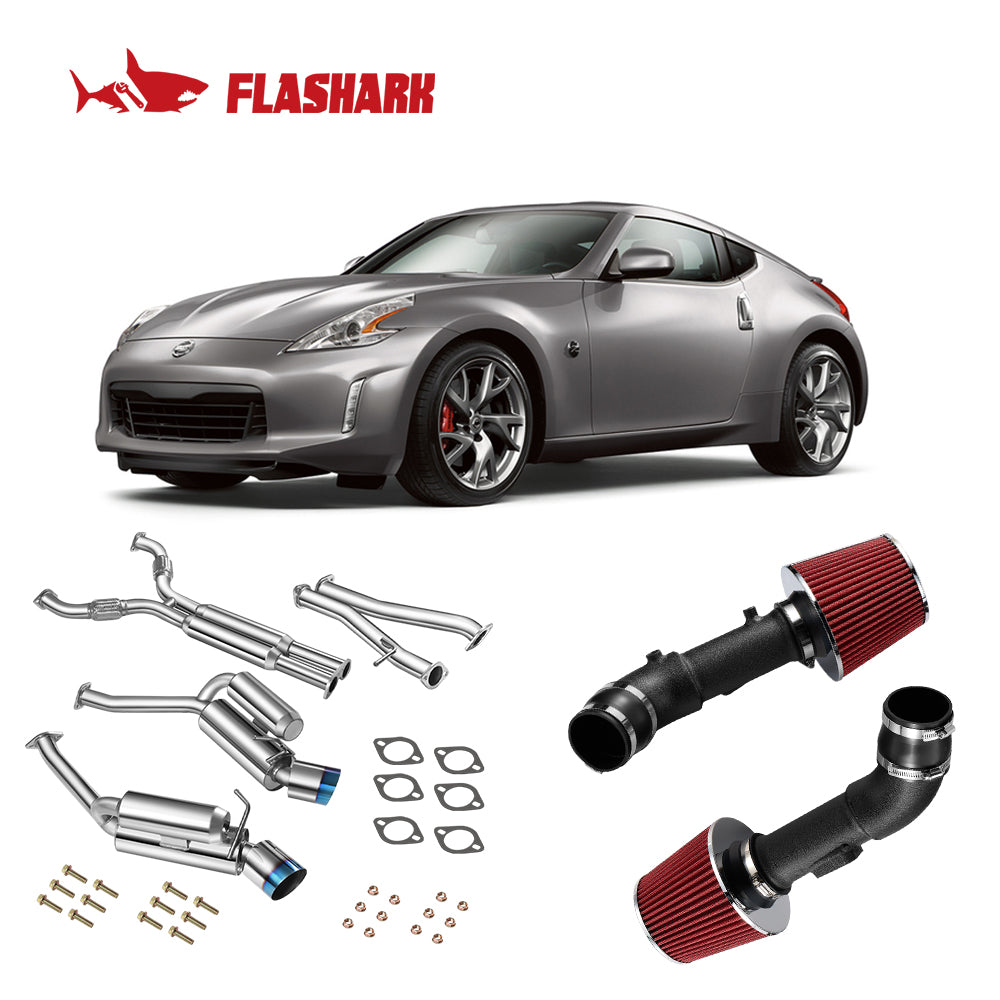 Exhaust Kit for Nissan 370Z 2009–2017 – Header, Catback, Y-Pipe, Test Pipes, Cold Air Intake Flashark