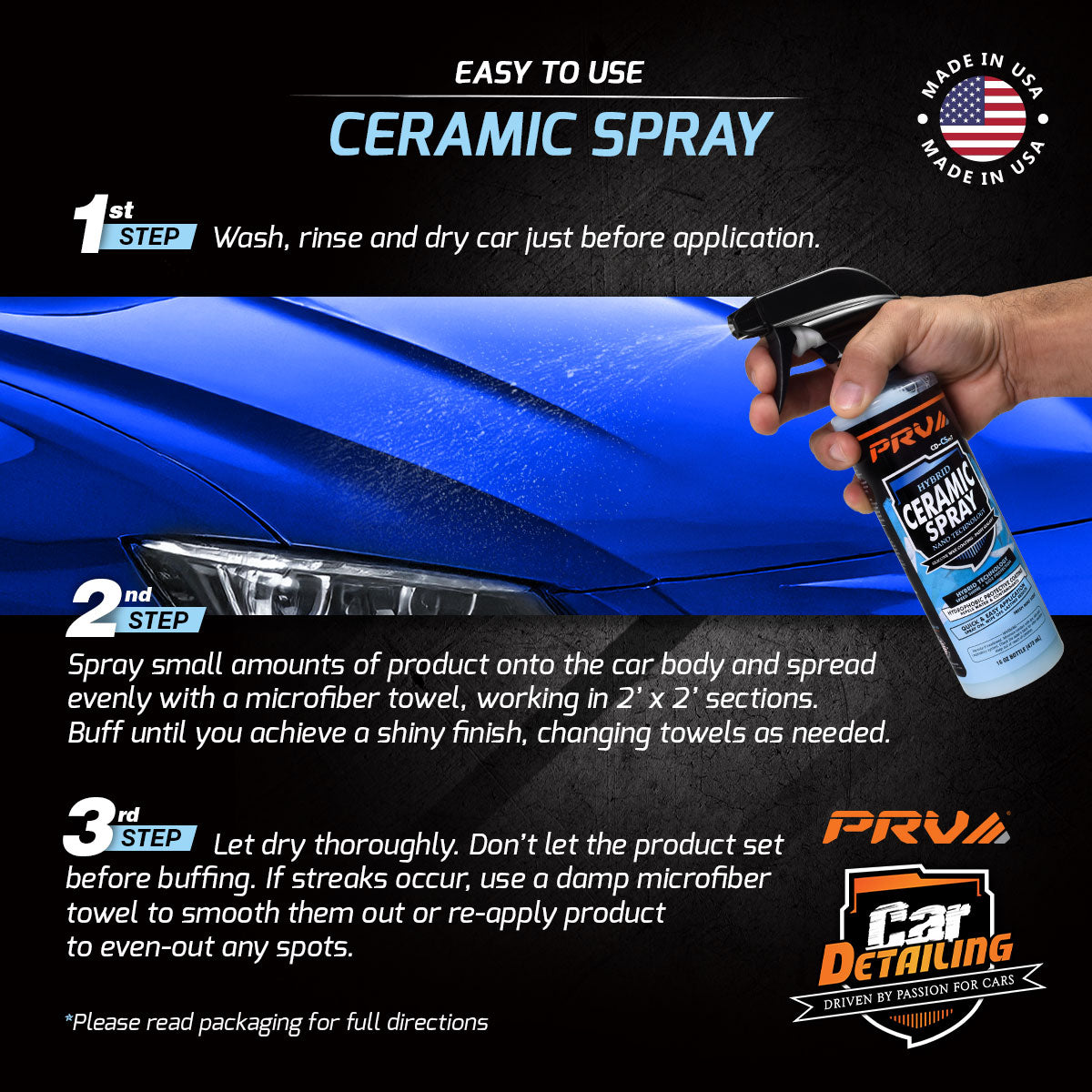 PRV Audio Hybrid Ceramic Wax Spray 16 fl oz