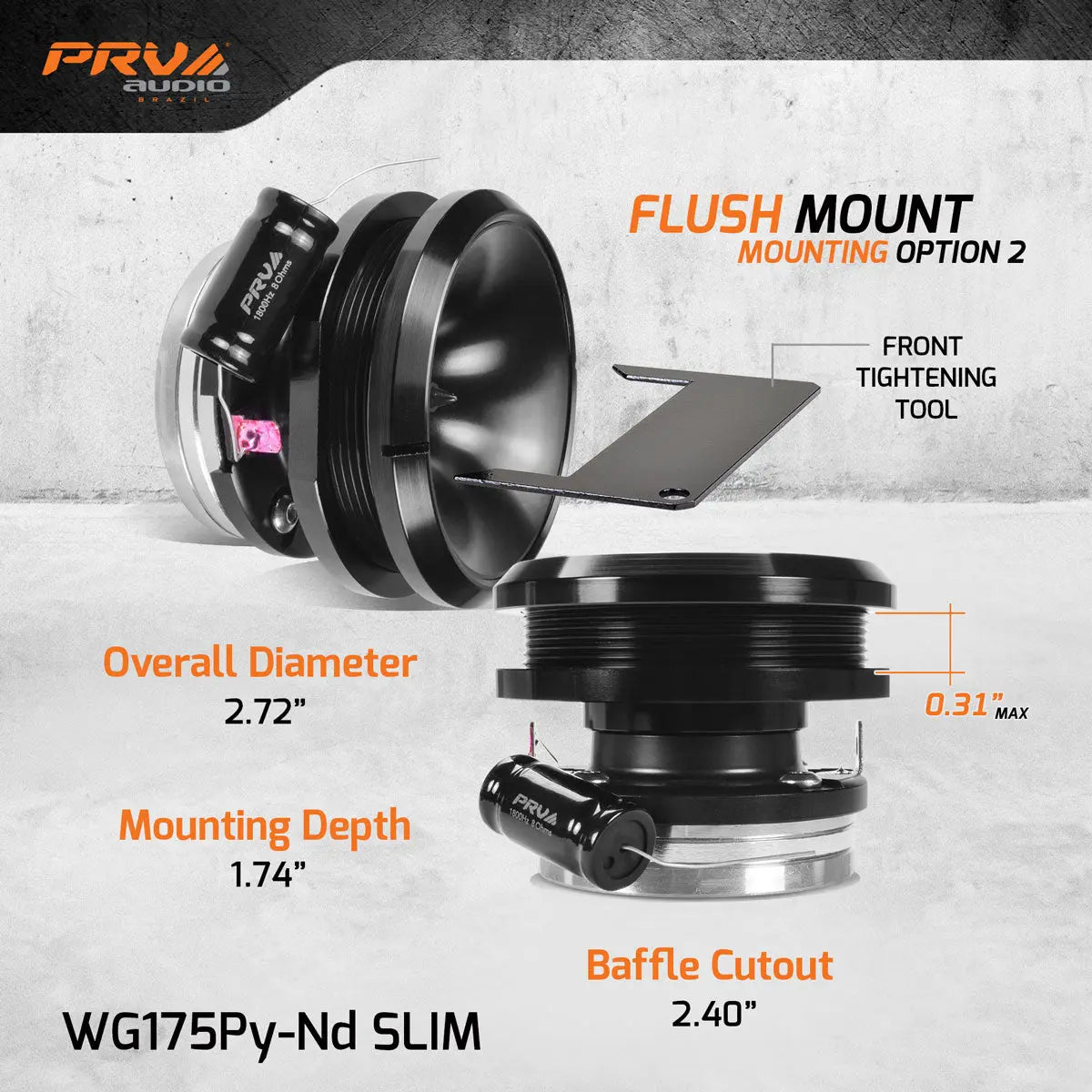 PRV Audio WG175Py-Nd SLIM Mini Mids & Highs Horn Driver