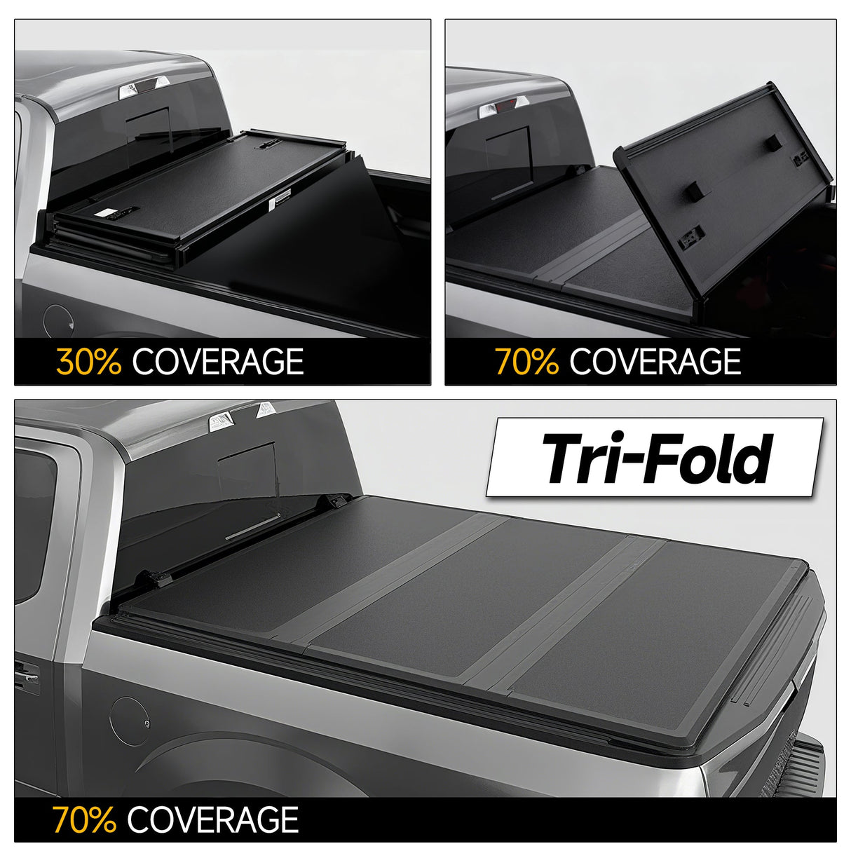 Trucktok 2015-2025 Ford F150 5.5FT Hard Tri-Fold Tonneau Cover Truck Bed Pickup TruckTok