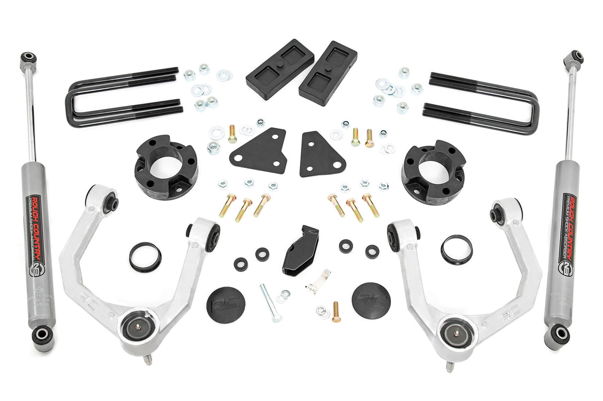3.5 Inch Lift Kit N3 Cast Steel Knuckles Ford Ranger 4WD (2019-2023) Rough Country