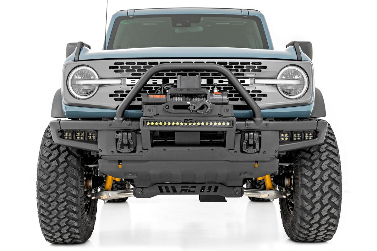 High Winch Mount All Models 20 Inch Black Single Row LED DRL Ford Bronco (21-25) Rough Country