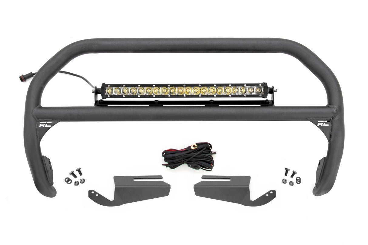 Nudge Bar 20 Inch Chrome Single Row LED OE Modular Steel Ford Bronco (21-25) Rough Country
