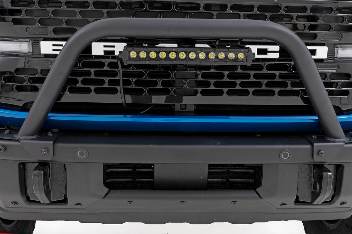 Safari Bar 12 Inch LED Light Bar Black Single Row OE Modular Steel Ford Bronco (21-25) Rough Country