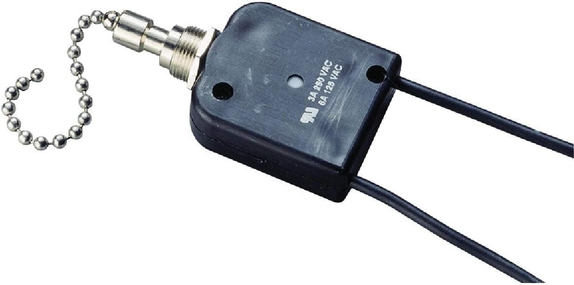 Gardner Bender GSW-35 Electrical All Angle Pull Chain Switch, SPST, ON-Off, 6 A/125V AC, 6 inch Wire Terminal TekShack