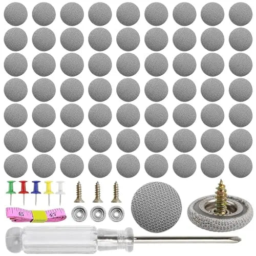 GOOSLA Auto Roof Snap Rivets Headliner Repair Kit 65 Set Grey Flannelette A1103