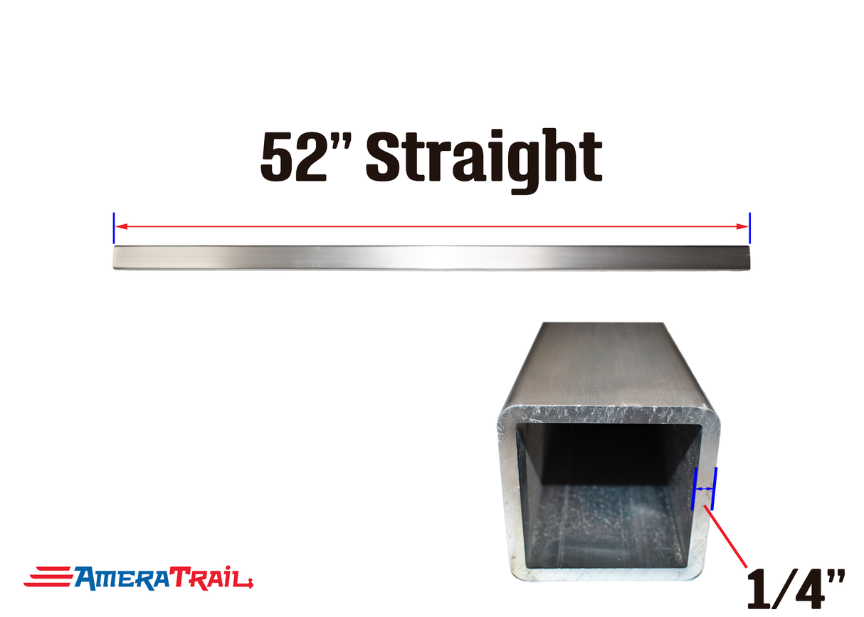 52 X 3 X 3" Straight Cross Member, 1/4" Wall, Structural Aluminum