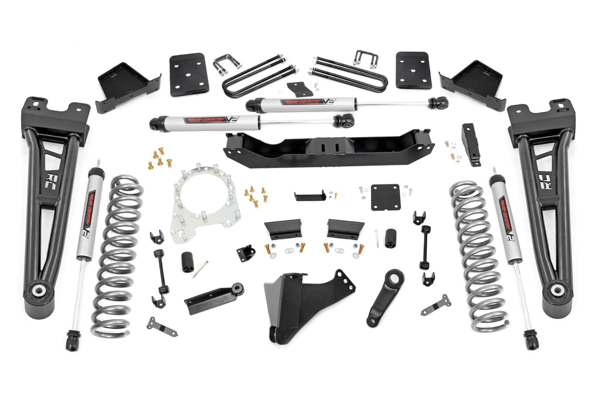 6 Inch Lift Kit R/A No OVLD V2 Shocks Ford F-250/F-350 Super Duty (17-22) Rough Country