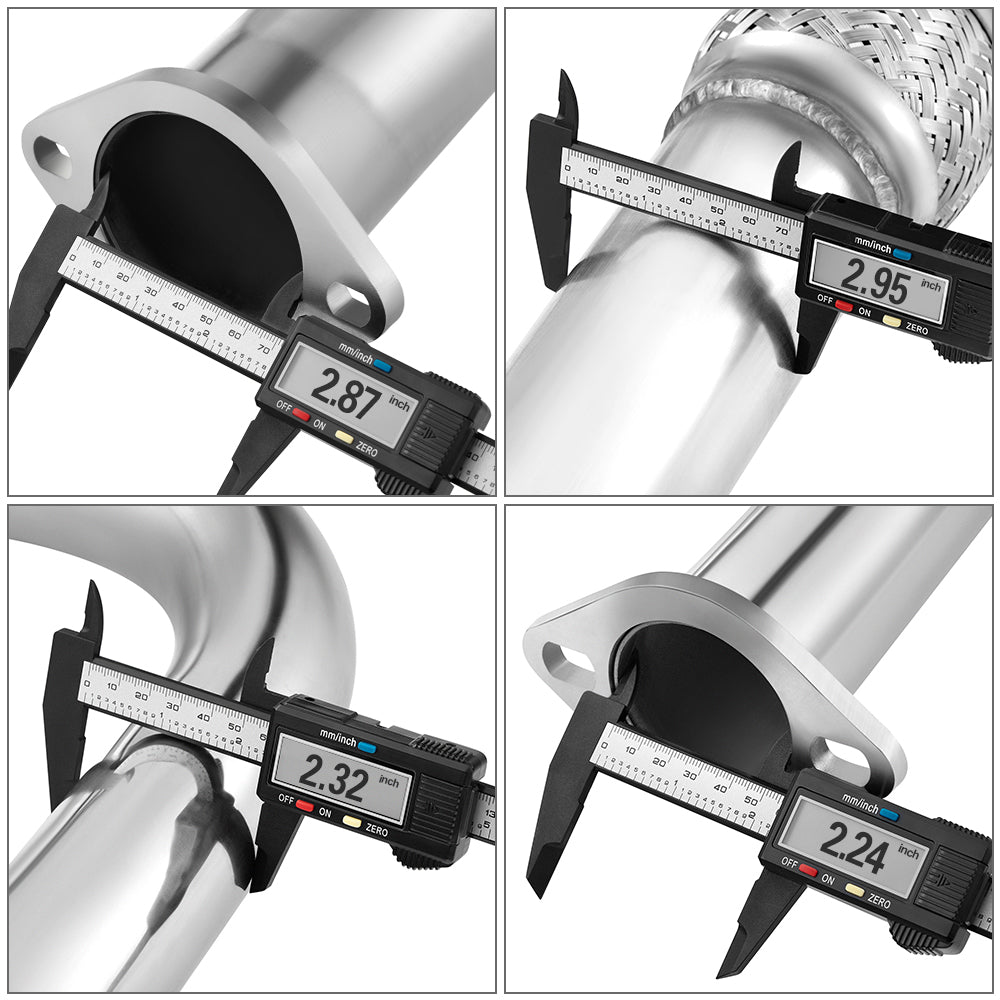 Catback Exhaust System 4" Quad Muffler Tip w Polished Tip for 2015-2022 Subaru WRX / STI