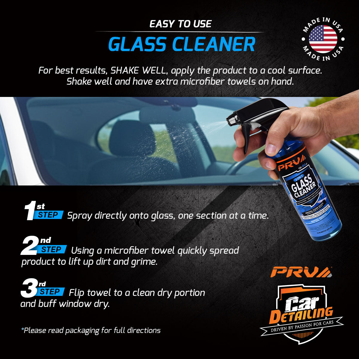 PRV Audio CD-GCn7 Glass Cleaner & Water Repellent 16oz
