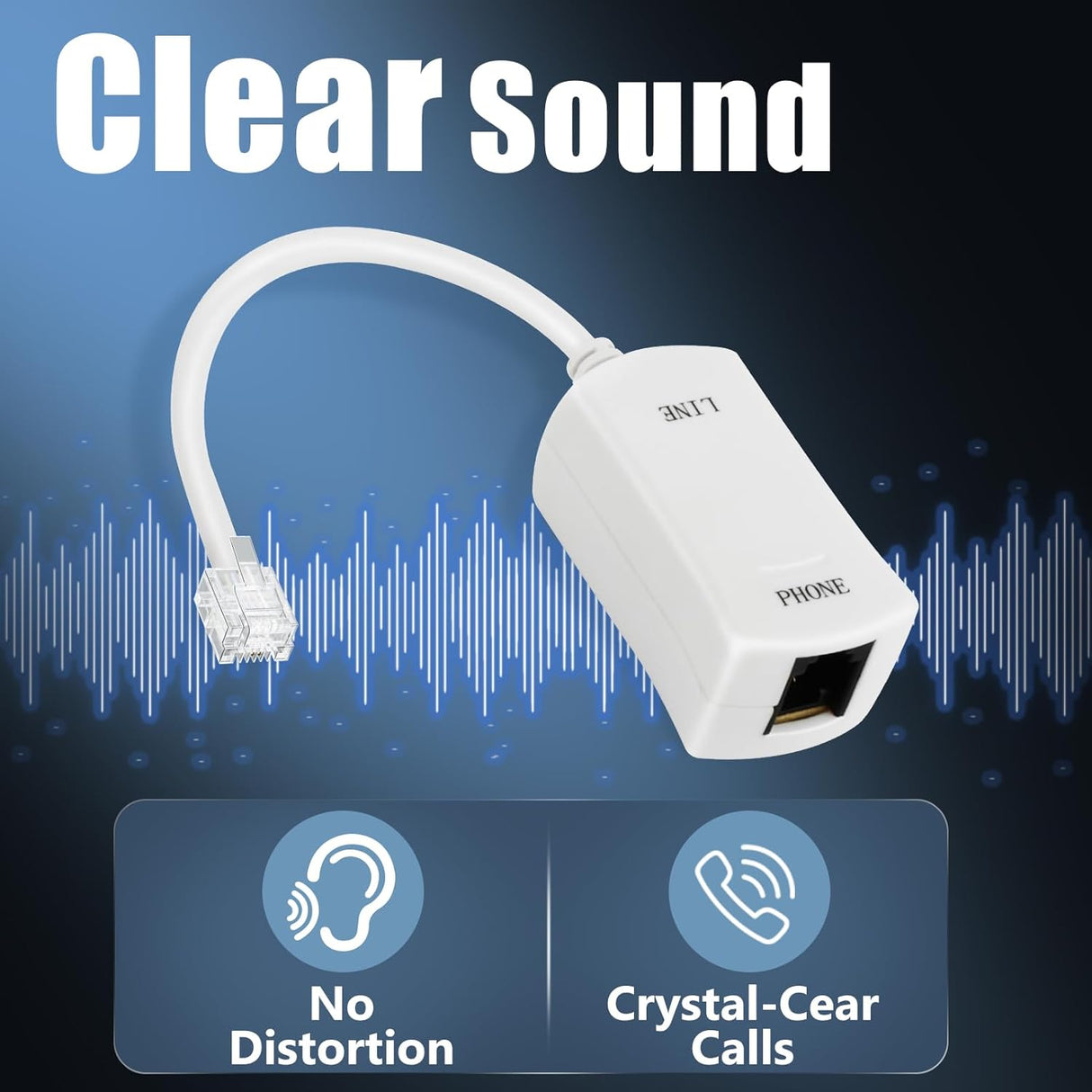 DSL Filter for Landline Phone – Single-Port In-Line Low-Pass Filter TekShack