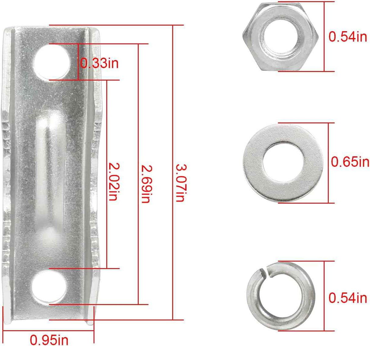 Antenna Mast Mount Clamp U-Bolt – 2 Pack TekShack