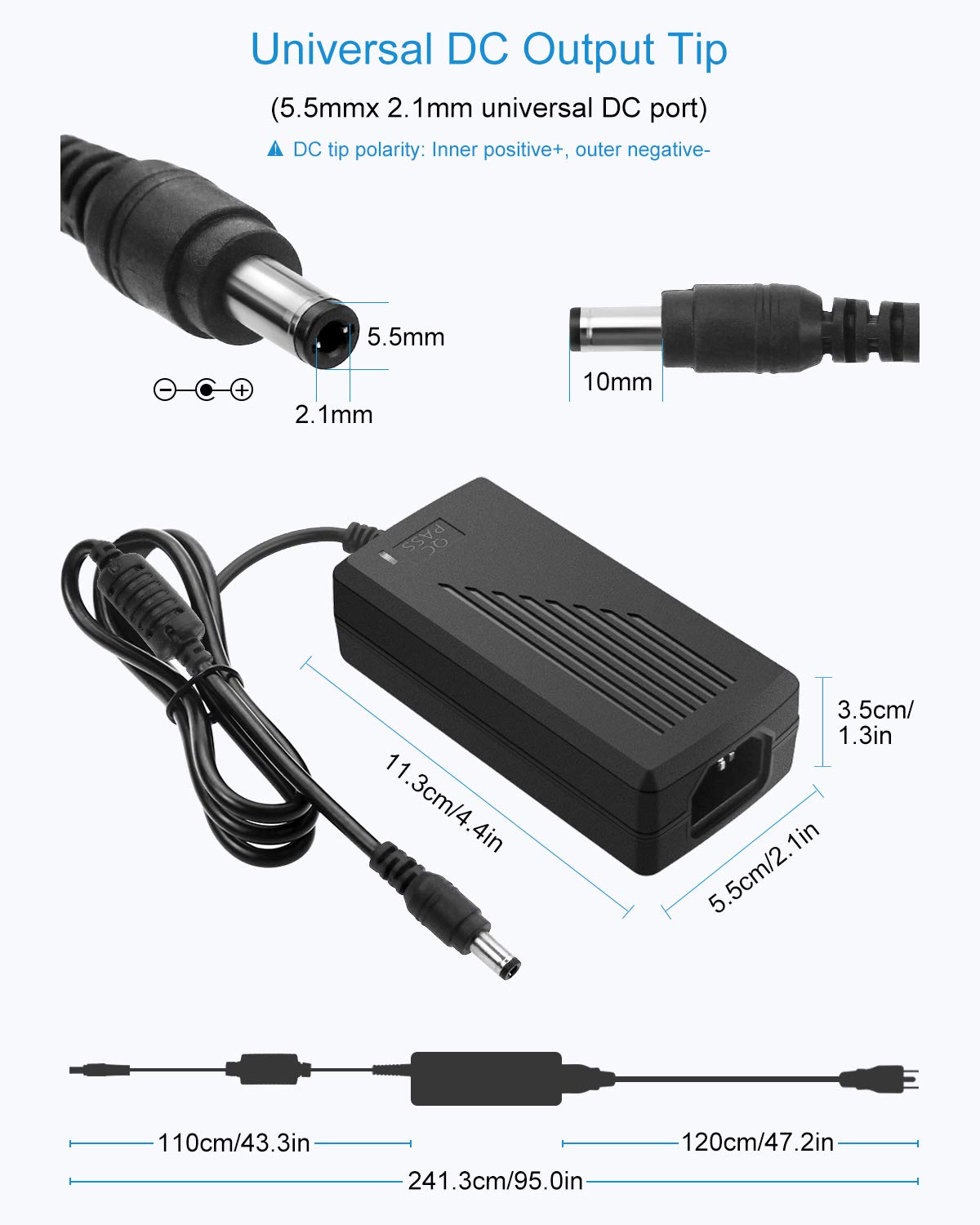 ALITOVE DC 12V 5A Power Supply Adapter Converter Transformer ALITOVE