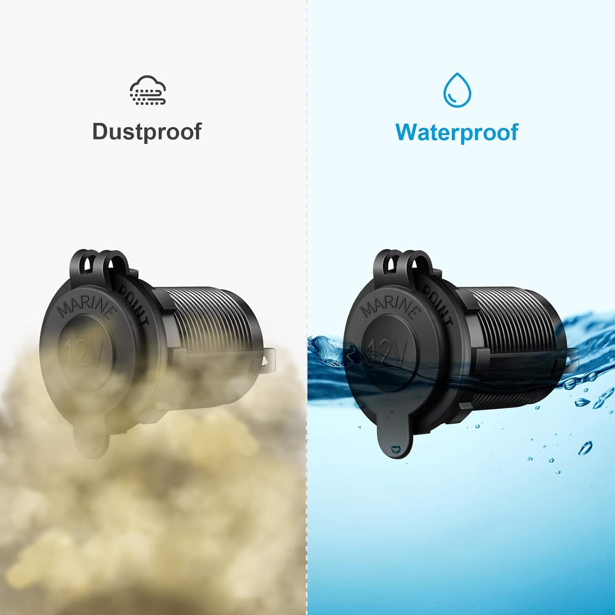 12V Waterproof Lighter Socket Outlet TekShack