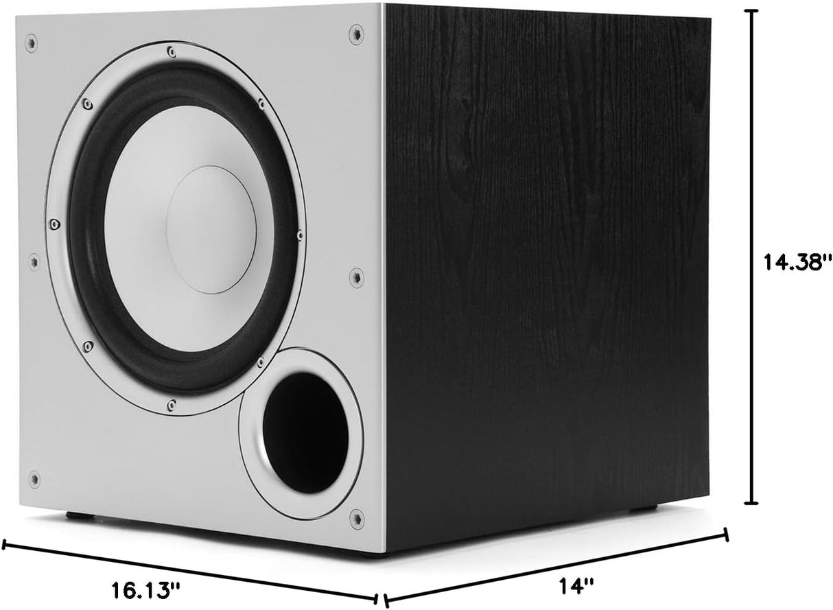 Polk Audio PSW10 10-Inch Powered Subwoofer with Power Port Technology, 100W Max Power, Deep Bass Compact Home Theater Speaker, Black TekShack