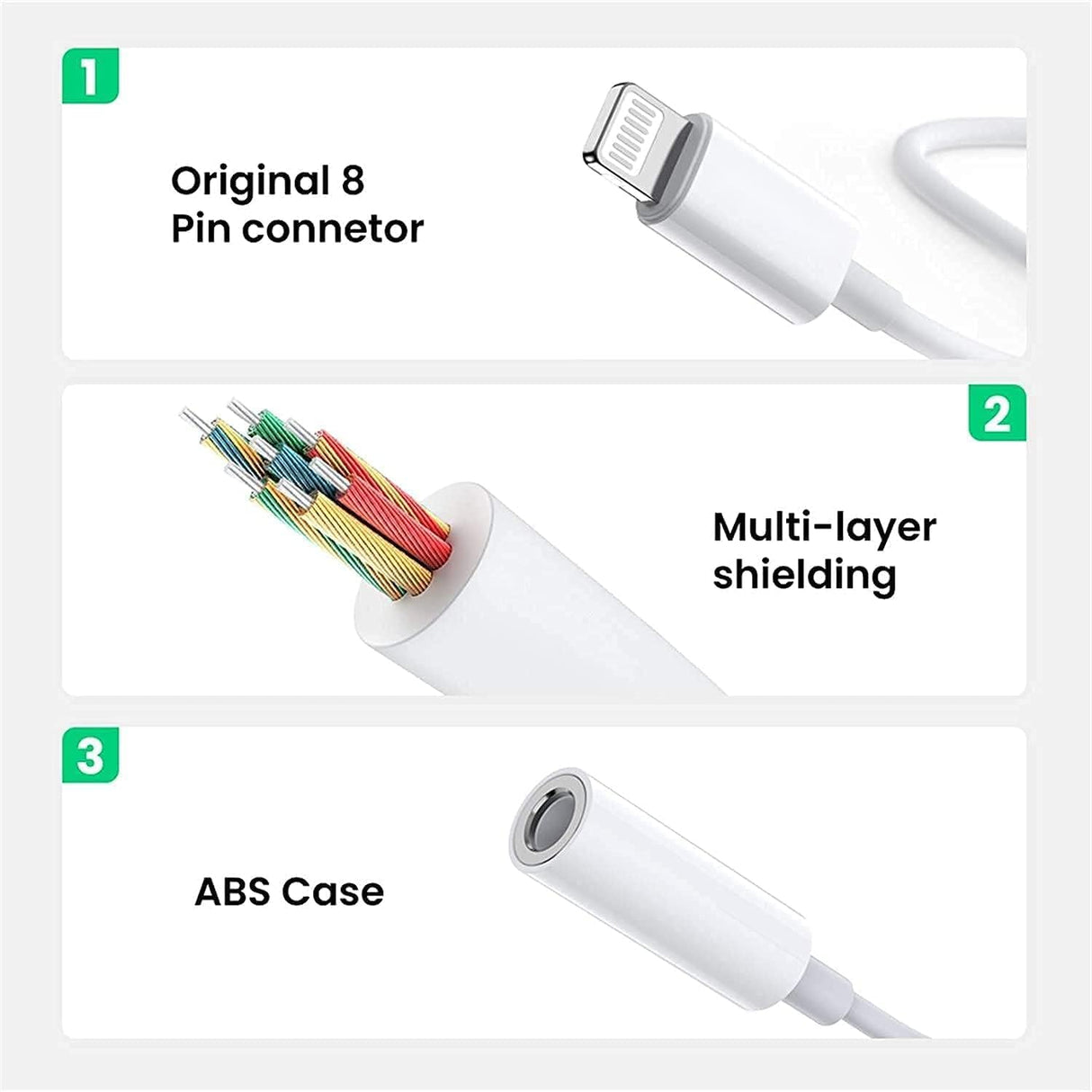Apple MFI Certified Lightning to 3.5 mm Headphone Jack Adapter for iPhone TekShack
