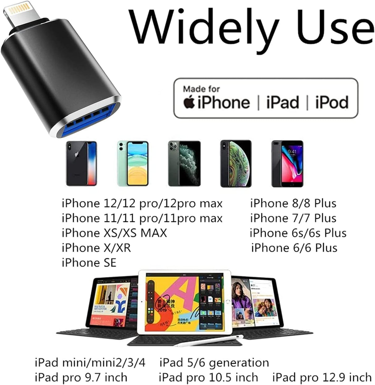 Apple MFi Lightning to USB 3.0 Female OTG Adapter for iPhone & iPad TekShack