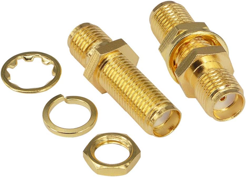SMA Female to Female Bulkhead Coax Connector – 1-Pack TekShack