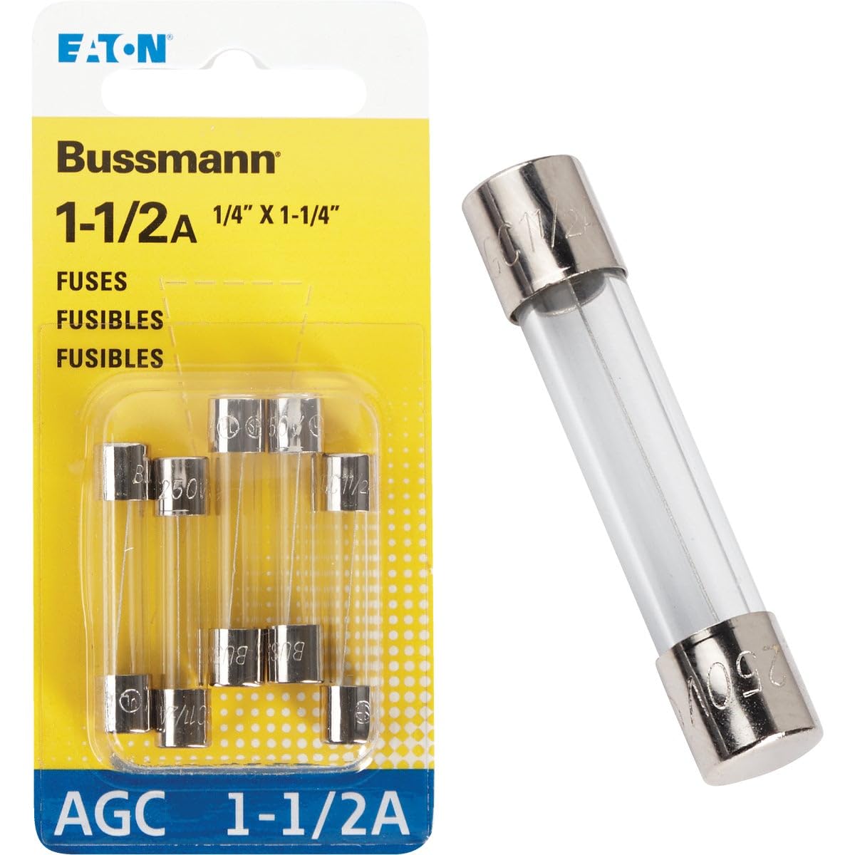 Bussmann BP/AGC1-1/2RP Fuse 1.5A (5 PACK) TekShack
