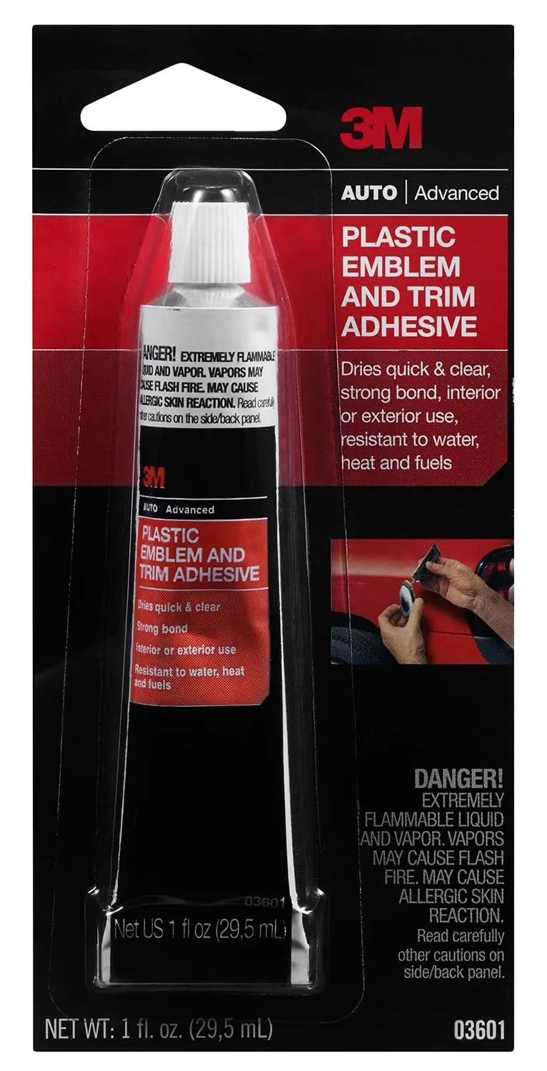 3M Plastic Emblem and Trim Adhesive for Auto Clear 03601 3 Each