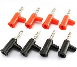 Stackable Solderless Banana Plugs 4MM (1pc red+ 1pc black) TekShack