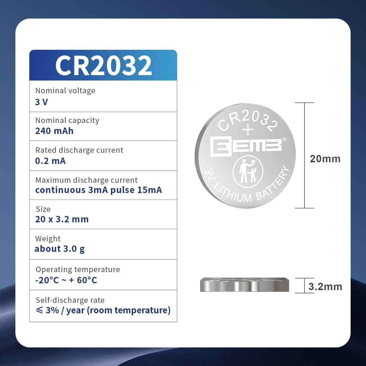 Ultralast UL2032 CR2032 3V Lithium Coin Cell Battery UltraLast