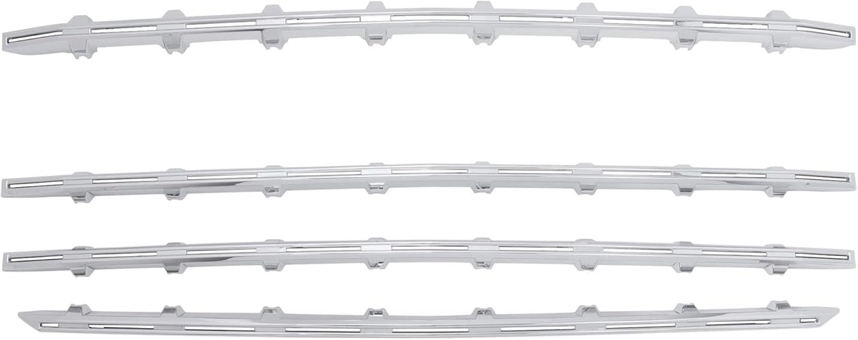 Front Grille Overlay Trim 4 Piece Set Chrome Finish
