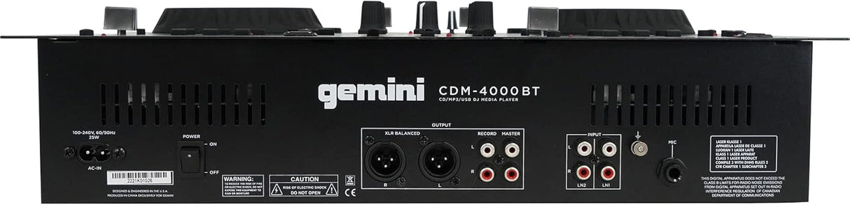 Gemini CD/USB Media Player with Bluetooth (Black) CDM-4000BT Gemini