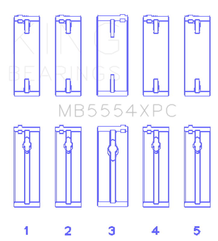 King Engine Bearings Toyota 3Sgte/16V 2.0L (Size +.026mm) Main Bearing Set