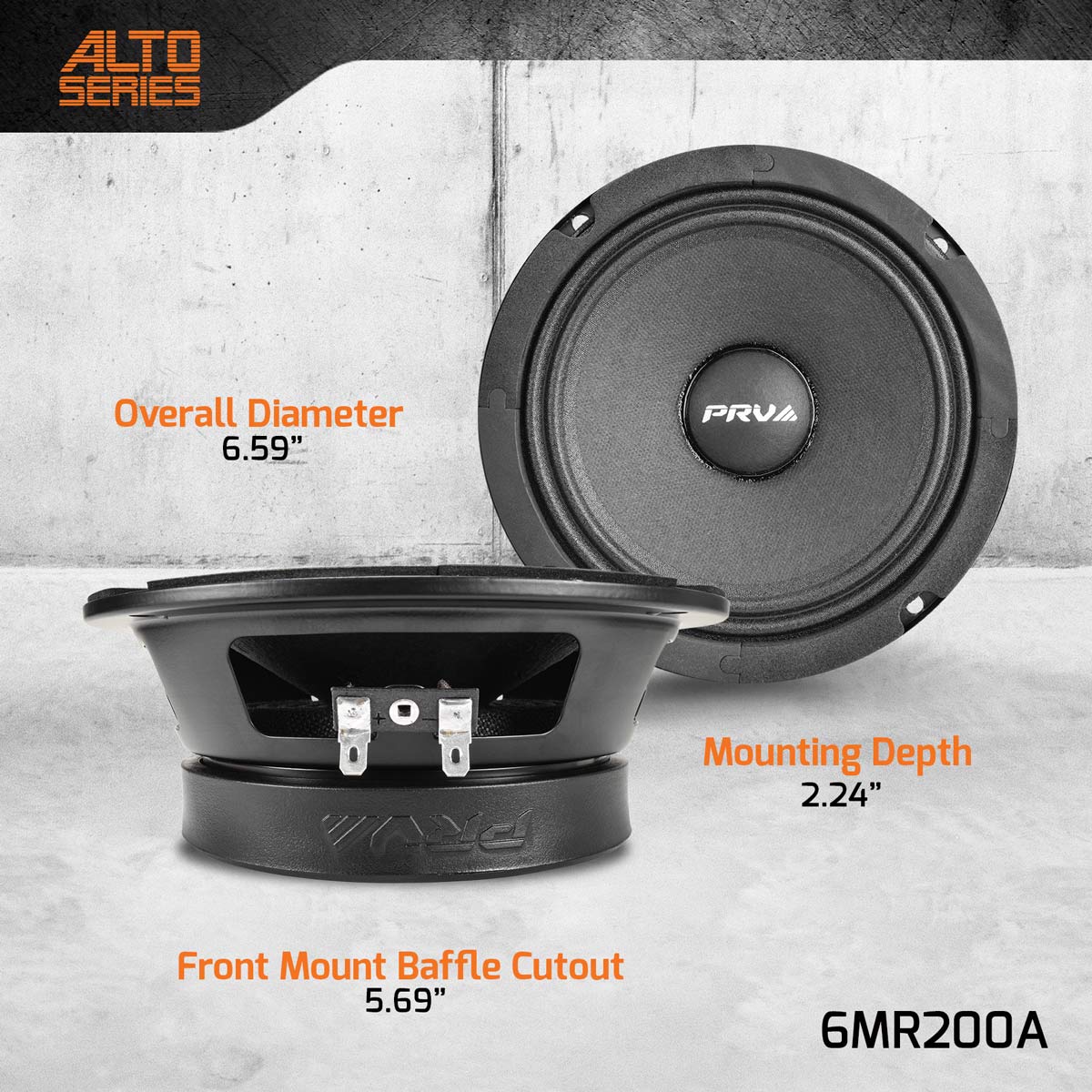PRV Audio 6MR200A 6.5 Inch Midrange Speaker 8 Ohm
