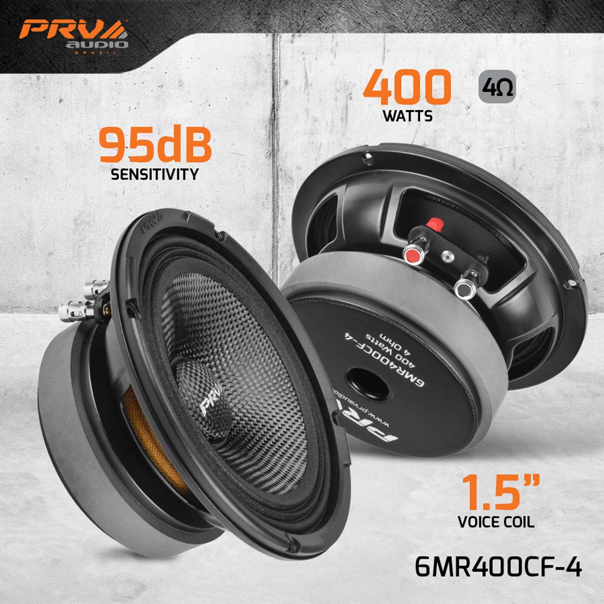 PRV Audio 6MR400CF-4 6.5 Inch Midrange Loudspeaker Waterproof 4 Ohm