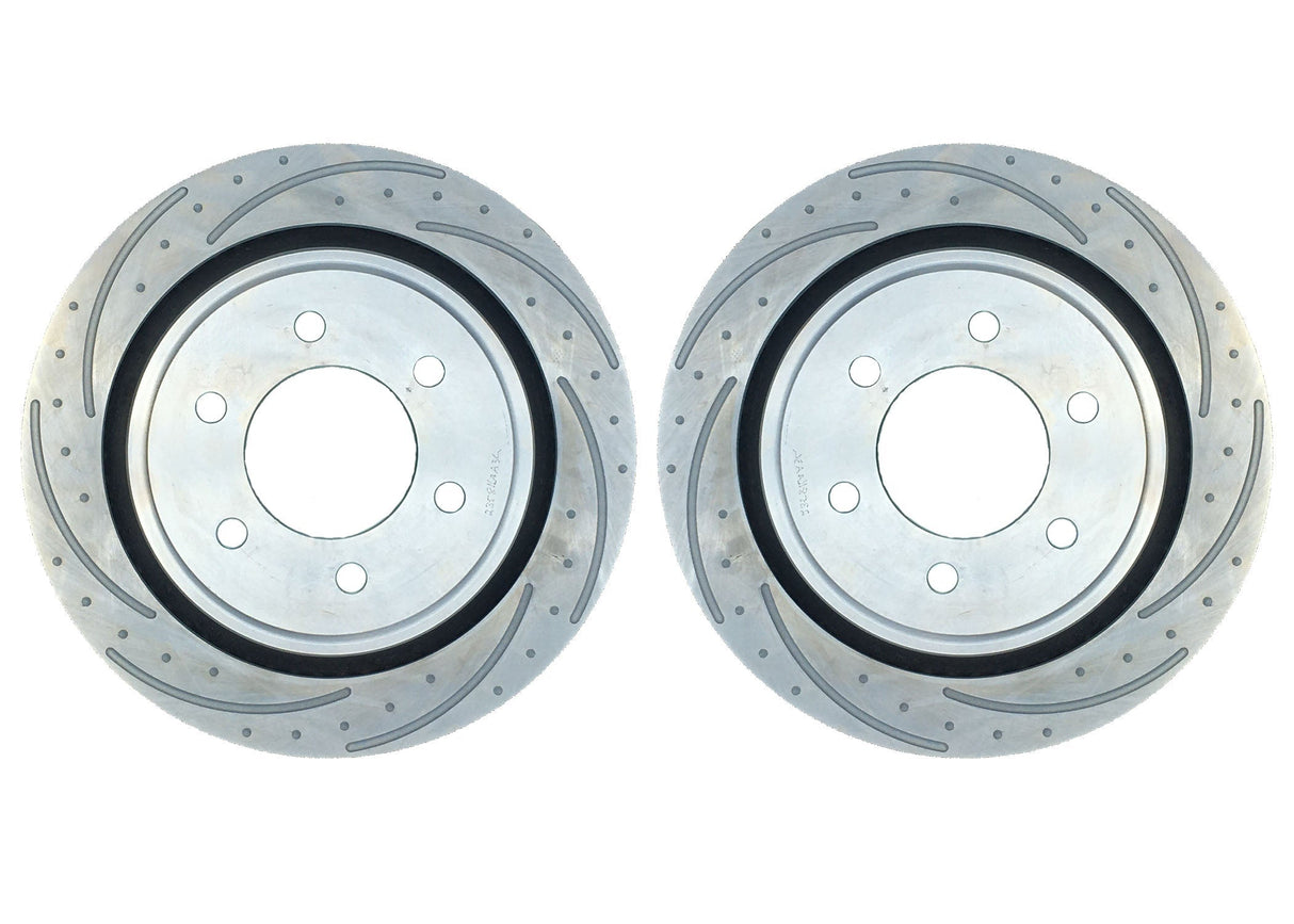 New Performance Rotors, Front- Pair, Dimple Drilled/Slotted & Zinc Plated 05-20 Chevy/GM/Cadillac 1/2-Ton. 23179A3L/3R