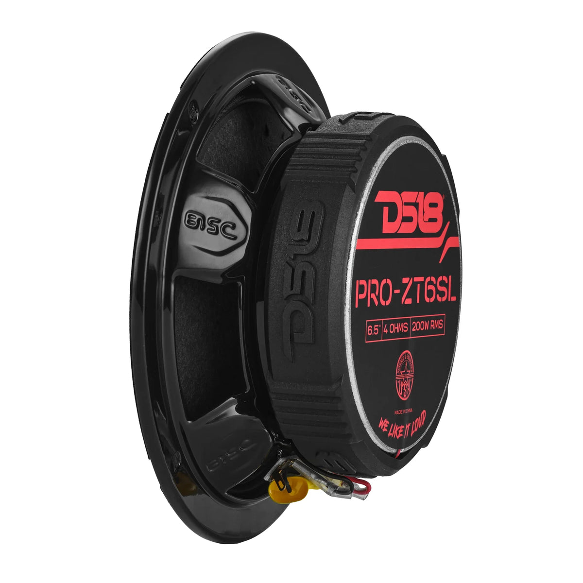 DS18 PRO-ZT6SL 6.5" 200W RMS Slim Coaxial Midrange Speaker Built-in Bullet Tweeter (Single)