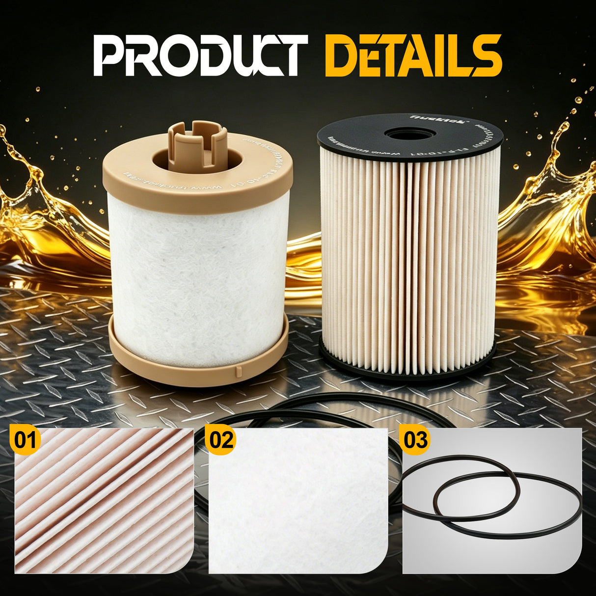 Trucktok 2008-2010 6.4L Ford Powerstroke Diesel Fuel Filter Replaces FD4617 TruckTok