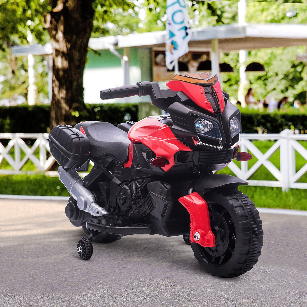 6V Kids Electric Motorcycle Ride-On Car with Training Wheels - Battery Powered Toy